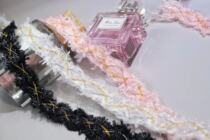 Xiaofangfeng design width about 2 5cm imported material and gold and silver chain fabric accessories webbing clothing lace