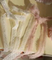Japan imported soft pink lace 1 m long floral ribbon bow hair accessories lace lace