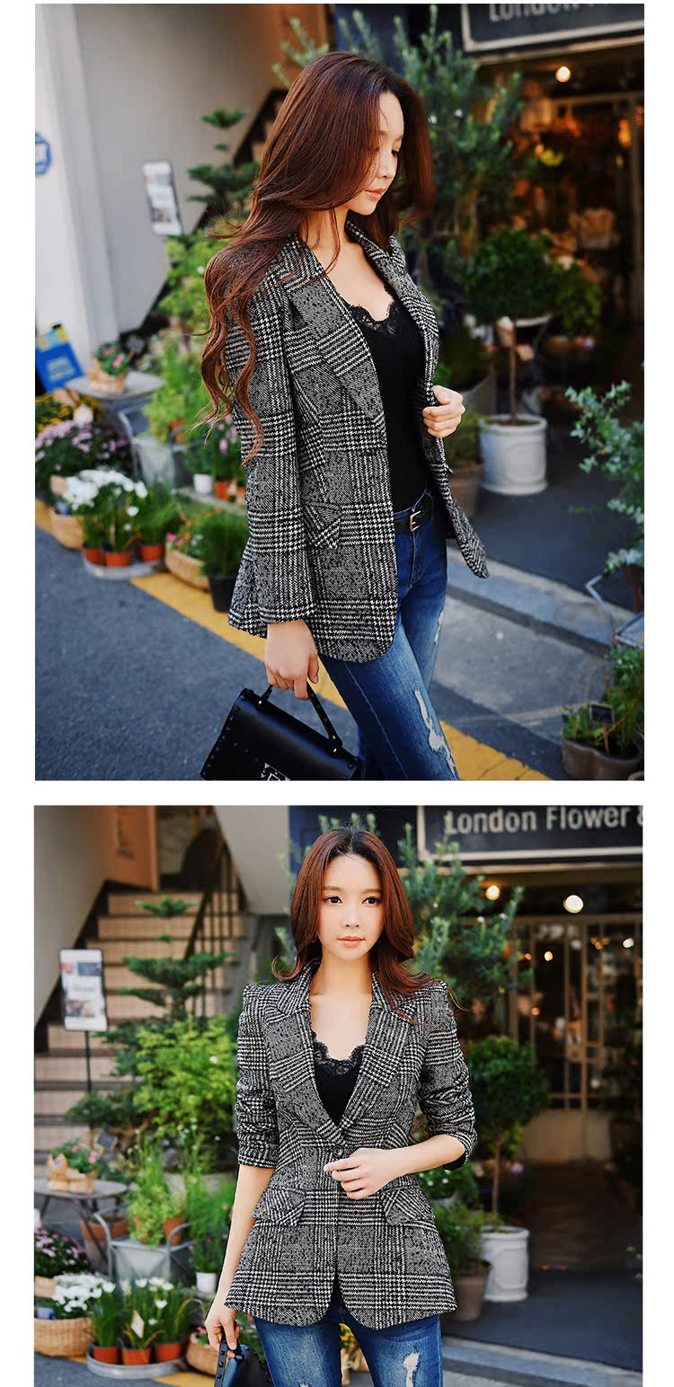 Búp bê lớn màu hồng thu đông 2018 mới đẹp trai retro Slim eo phù hợp với cổ áo kẻ sọc đen trắng nữ áo dạ dài nữ