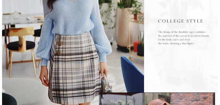 Búp bê lớn màu hồng mùa thu đông 2018 Phụ nữ mới Thời trang Lady Comfort Stitching Lantern Lantern đan áo len áo gile hàn