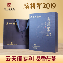 云天阁黑茶湖南安化桑香茯茶桑将军2019金花茯砖茶桑叶金茯