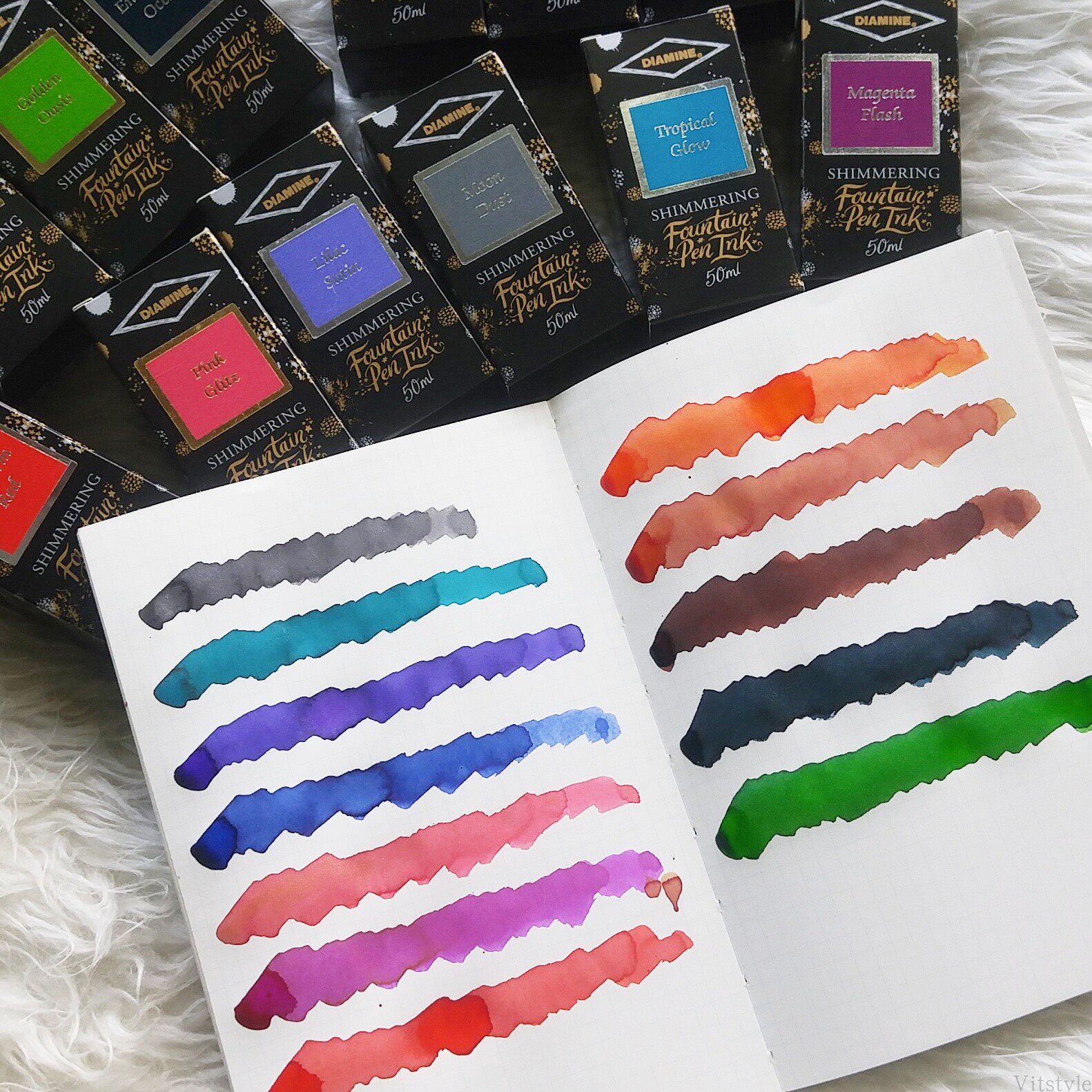 Spot] UK DIAMINE SHIMMERING Gold powder Colour pen ink