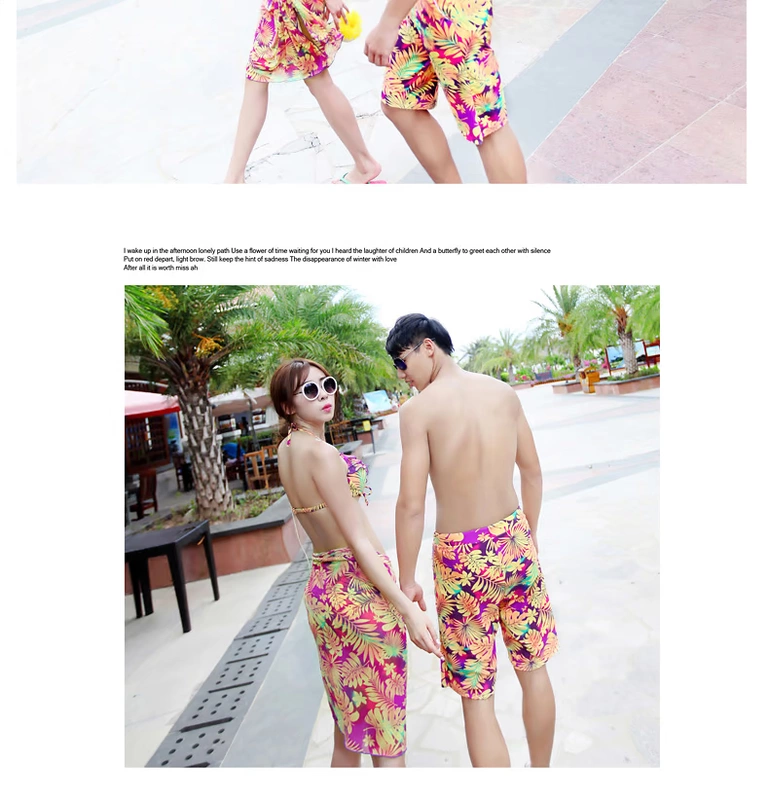 Cặp đôi đi biển Hàn Quốc mặc đồ bơi ngực nhỏ tập hợp thép tấm bikini ba mảnh phù hợp với suối nước nóng