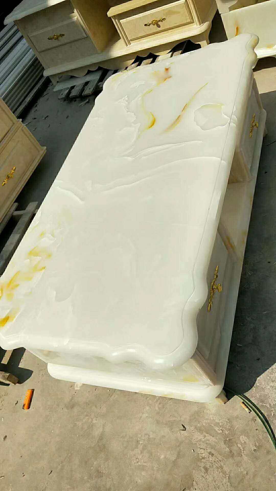 Customized jade marble tea several artificial marble tea table TV cabinet TV background wall