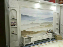 Factory direct sales background wall TV background wall living room marble Roman columns stone wine cabinet series