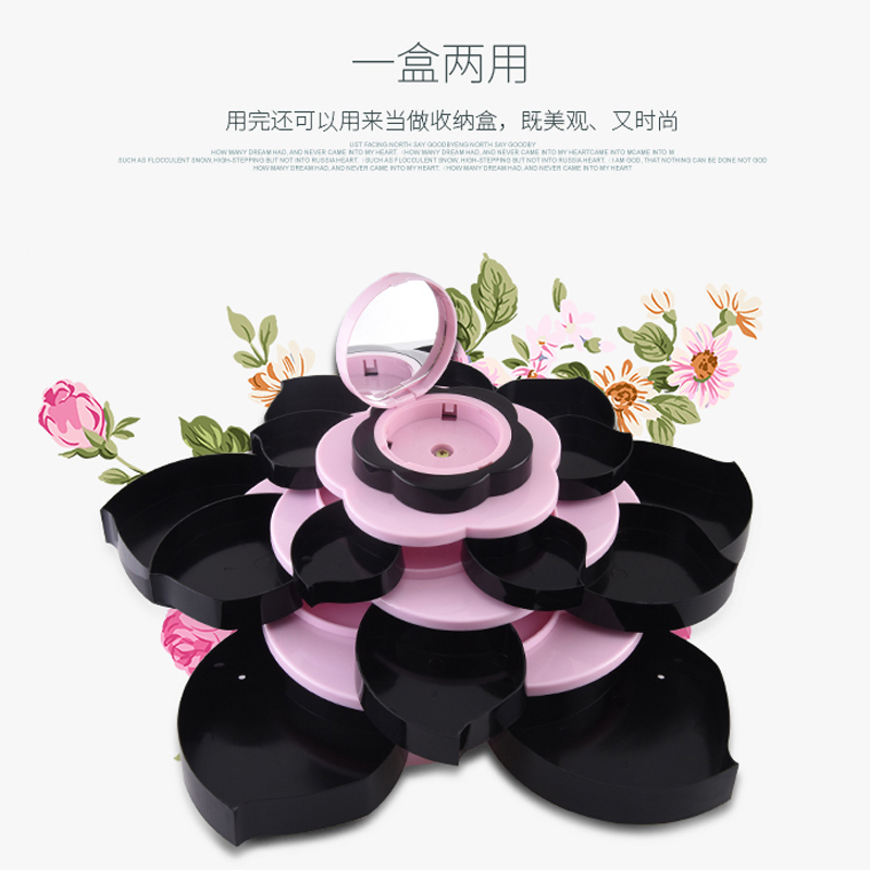 Xoay lớn mận hộp trang điểm hộp rỗng rung cùng một bộ trang điểm bộ đầy đủ của tăng hoa trang điểm món quà tấm má hồng dior