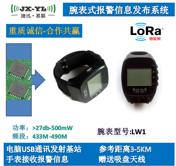 LoRa wireless information receiving display STM8 Sx1278 wireless watch bracelet watch) wireless alarm