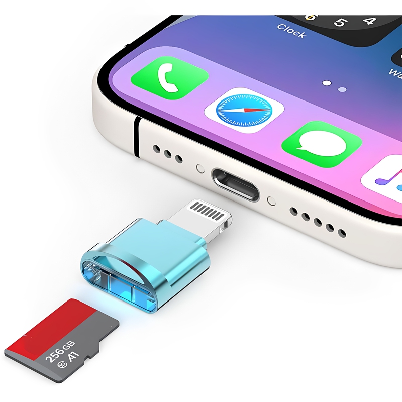 Microsd Card Tf Card Mobile Phone Card Reader Is Suitable for Apple Phones and Tablets to Import and View Photos and Videos Via Otg Microsd Card Tf Card Mobile Phone Card Reader Is Suitable for Apple Phones and Tablets to Import and View Photos and Videos Via Otg