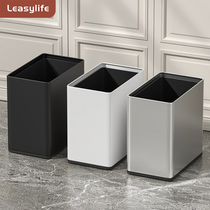 Light luxury stainless steel narrow trash can for home living room and hotel creative minimalist double-layer uncovered bedroom kitchen and bathroom