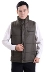 Áo vest nam trung niên cotton không tay vest nam trung niên dày áo ấm đứng cổ áo vest mùa thu và mùa đông cha quần áo cotton áo khoác giả vest nam hàn quốc Áo vest cotton