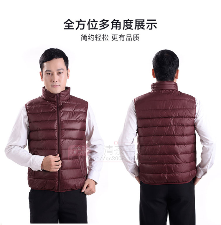 Mùa đông thanh niên cổ áo nam xuống áo vest cotton tay áo vest cotton trung niên cộng với quần áo nam ấm béo áo vest da nam