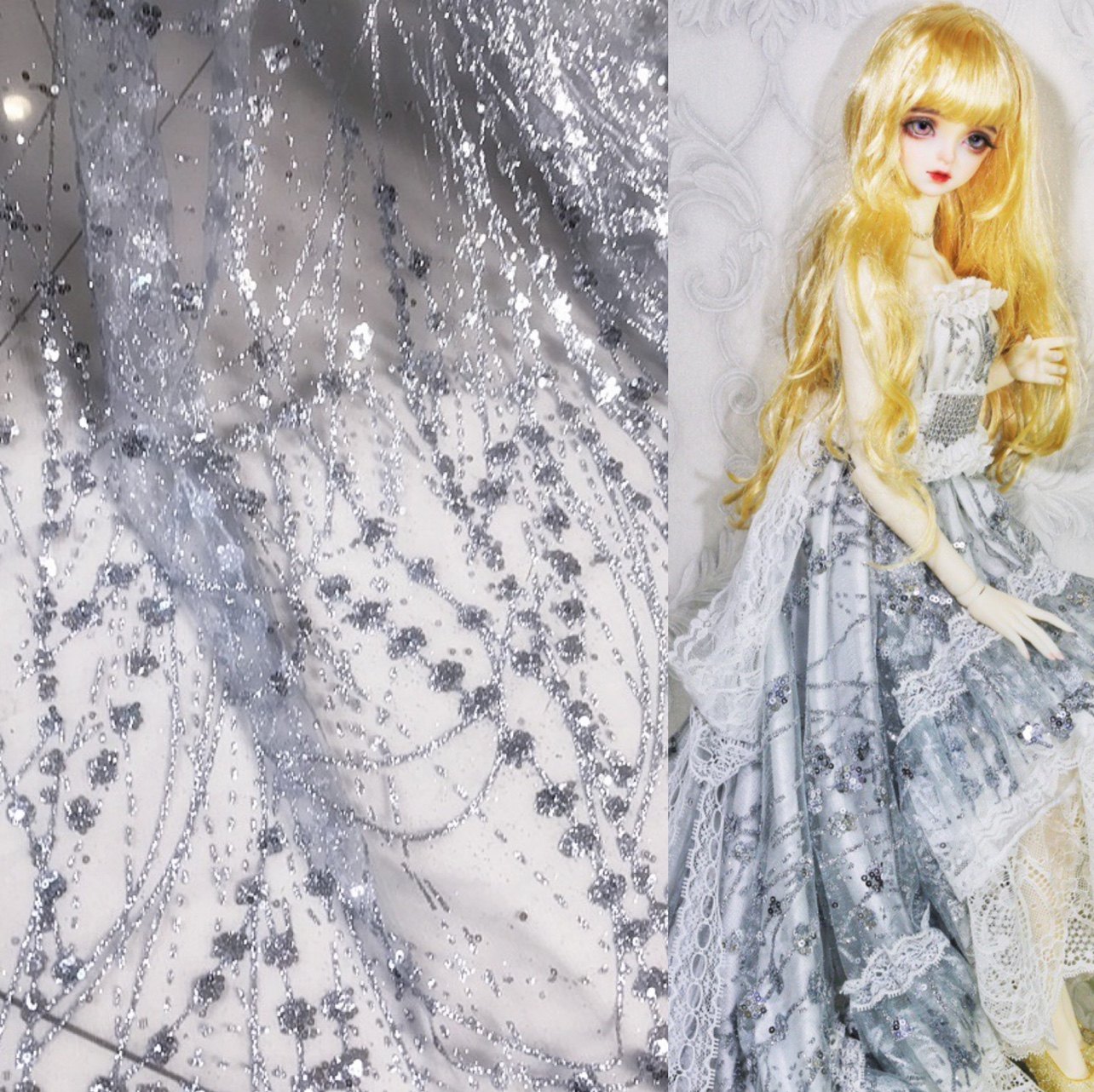 Red blue gold silver light purple wavy sequin fabric bronzing wedding dress background sequin wedding dress designer fabric