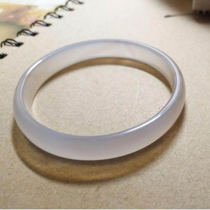Ice seed natural white agate jade medullary bracelet narrow version ultra-fine crystal bracelet jade bracelet jade bracelet Birthday Gift big number