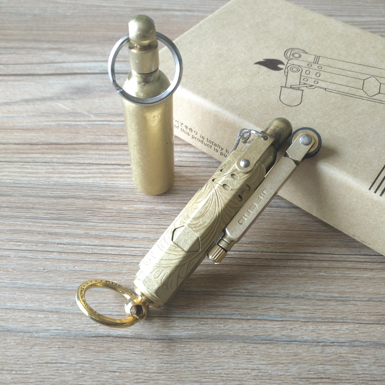 Monsoon JIFENG kerosene lighter retro creative old-fashioned cotton oil machine to send oil pot portable gift with keychain