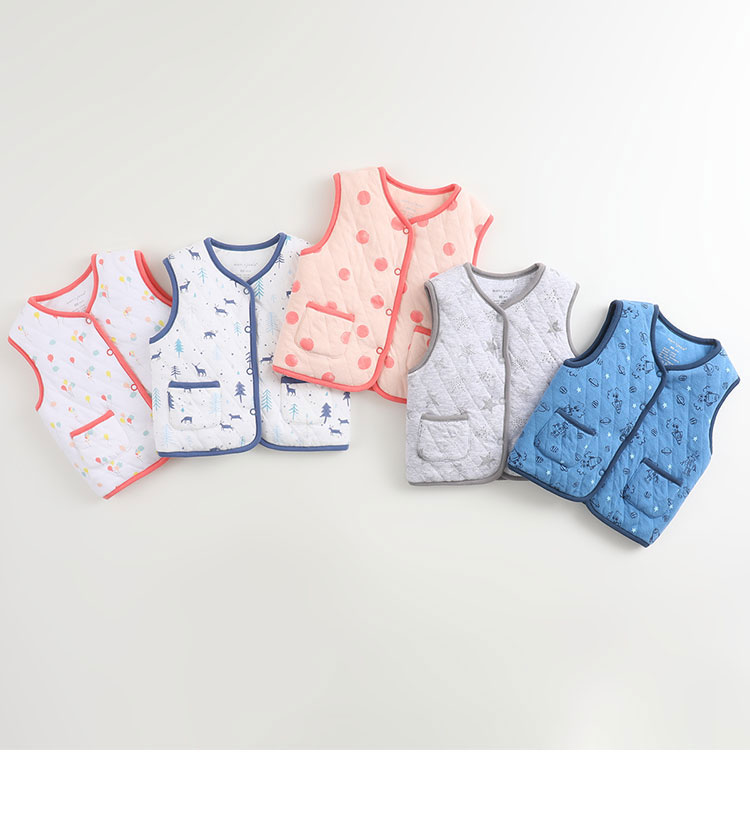 [Hoa Kỳ DuPont cotton] Mark Jenny quần áo mùa đông mới Nam và nữ thời trang áo lưới kim cương cotton cotton áo gile bò cho bé