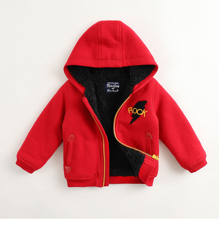 Marcjanie Mark Jenny quần áo mùa thu đông mới cho bé trai cộng với áo nhung dày cho bé quần áo cotton 82236B ao phao tre em