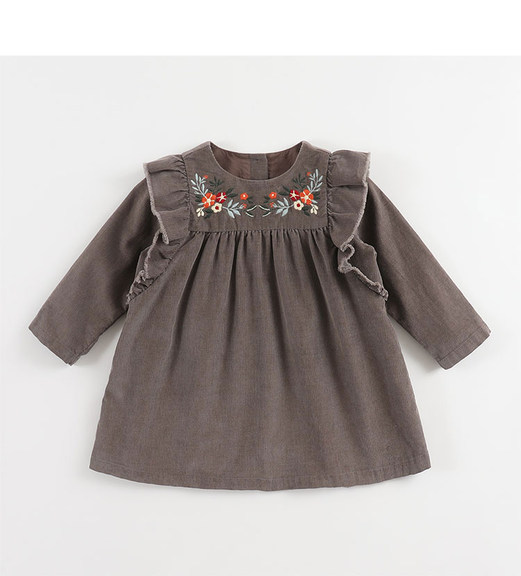 Mark Jenny Spring Wear Children Girls Corduroy Dress Dress Baby Long Váy Váy 91512 - Váy