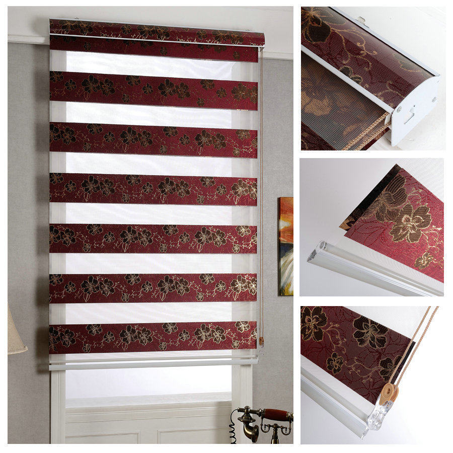 Spring South custom bedroom shading roller blinds Gold jacquard soft yarn blinds Blinds Partition windows Zebra blinds