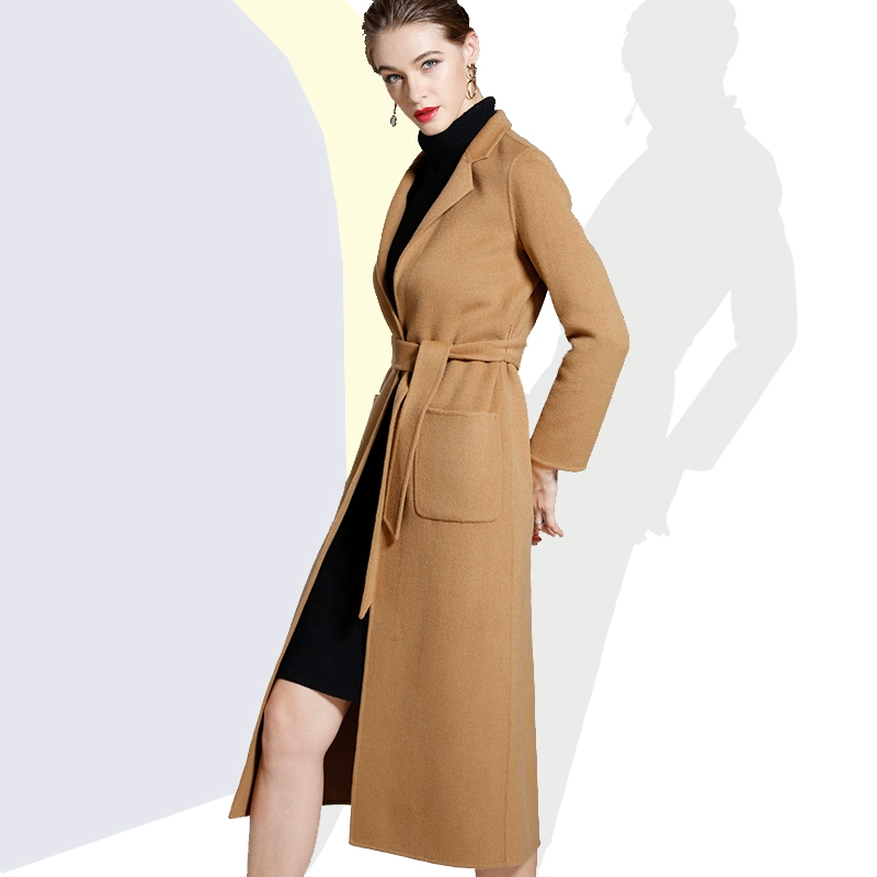 Áo khoác cashmere hai mặt nữ mùa thu đông 2019 được may thủ công 100% áo len bằng len mỏng giữa áo len dài - Áo khoác ngắn