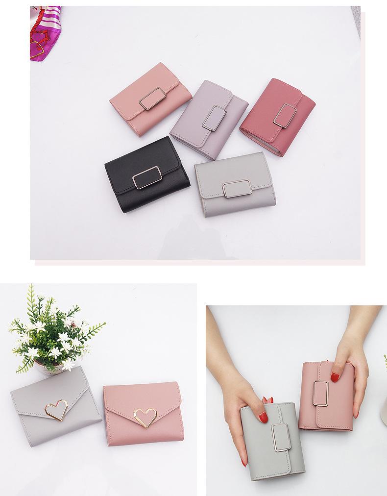 Ví ngắn thời trang 2019 nữ sinh viên Hàn Quốc phiên bản ví tình yêu tua rua ví mini túi mini đa chức năng ví nhỏ - Ví / chủ thẻ bóp tiền