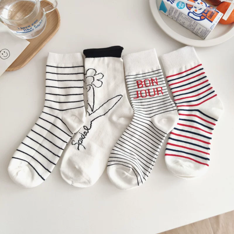 Тайд, милые японские летние белые носки до колена, интернет-знаменитость, средней длины, средней длины, корейский стиль