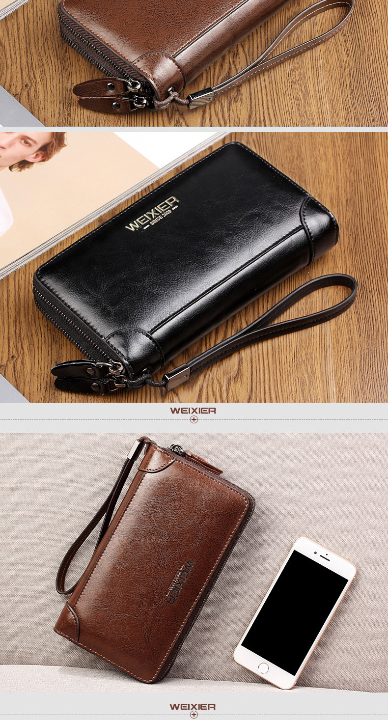 [] Túi nam Túi xách nam Túi da mềm Túi ly hợp Kinh doanh Dung lượng lớn Túi ly hợp Ví đơn và đôi Zip - Ví / chủ thẻ ví louis vuitton
