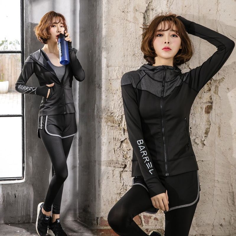 Slim yoga suit sports suit women's autumn winter net red gym morning running suit quick drying gym suit size hit