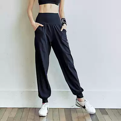 Spring and summer thin quick-drying professional sports yoga pants women's high waist gym morning running pants loose large size thin