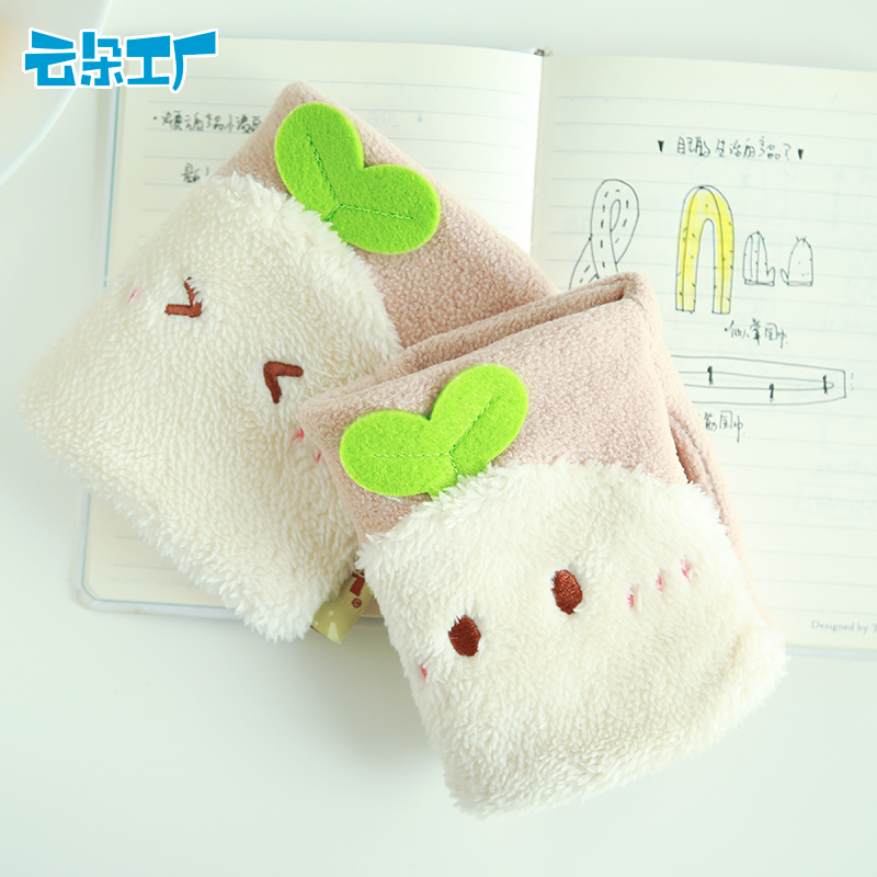 Cloud Factory original cute small gloves girls winter thickening half finger gloves dew gloves festive gifts