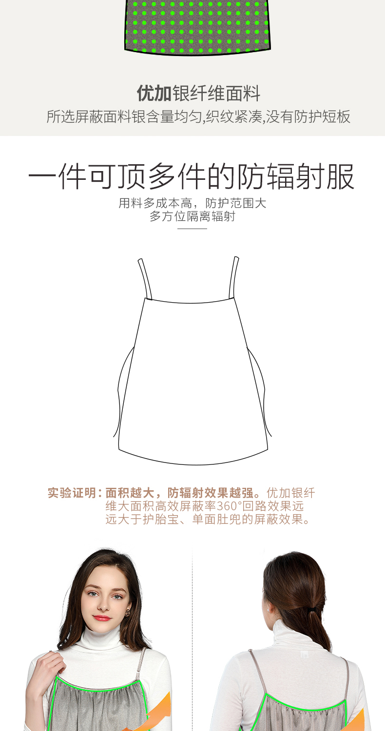 Youjia bức xạ phù hợp với bà bầu đầm máy tính chính hãng bức xạ bảo vệ dây đeo quần áo mặc bằng bạc sợi mùa thu và mùa đông quần áo chống bức xạ nữ