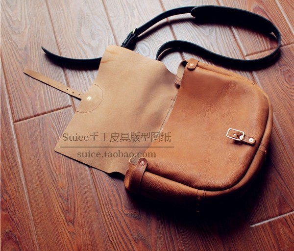 Handmade Leather Goods DIY Messenger Bag Pattern Diagram Men's Leather Bag Pattern Diagram Paper Grid Paper Pattern Ef-06