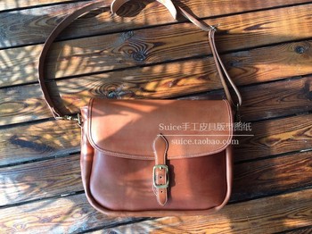 Handmade Leather Bag Pattern Diagram Men's Messenger Bag Leather Pattern Diagram Leather Hand-Sewing DIY Pattern