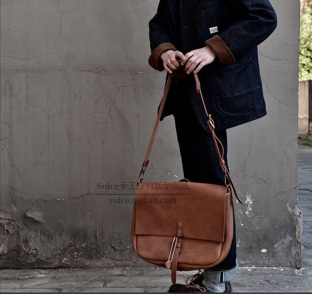 Pattern Drawings Leather Goods Messenger Bag Men's Leather Bag Drawings Pattern Leather Goods Drawings Pattern Preschool Bag DIY