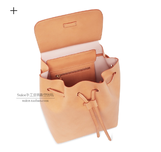 Backpack Leather Goods Handmade Pattern Drawings Backpack Bucket Backpack DIY Leather Pattern 43