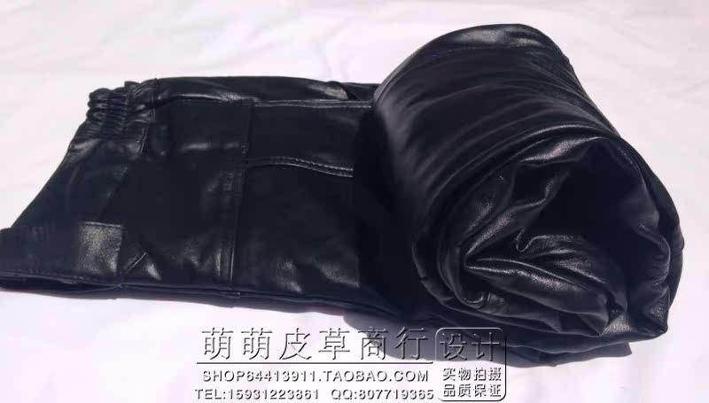 Quần da cừu lớp đầu tiên quần nam trung niên lỏng lẻo mùa thu và mùa đông xe máy xe máy quần da cừu kích thước lớn thời trang nam cao cấp