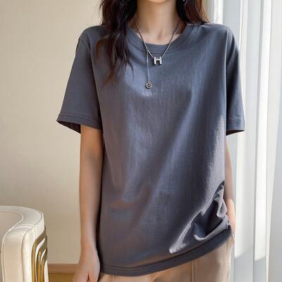 White Xinjiang pure cotton T-shirt for both men and women, short-sleeved base layer top, ins large-sized half-sleeved loose inner layer for summer