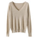 秋冬新款羊绒衫v领毛衣女宽松慵懒风内搭针织上衣女士打底羊毛衫