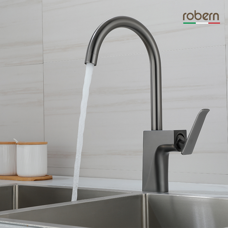 Robern gun gray copper kitchen faucet cold and hot wash dishwash dishwash sink black kitchen faucet drawn