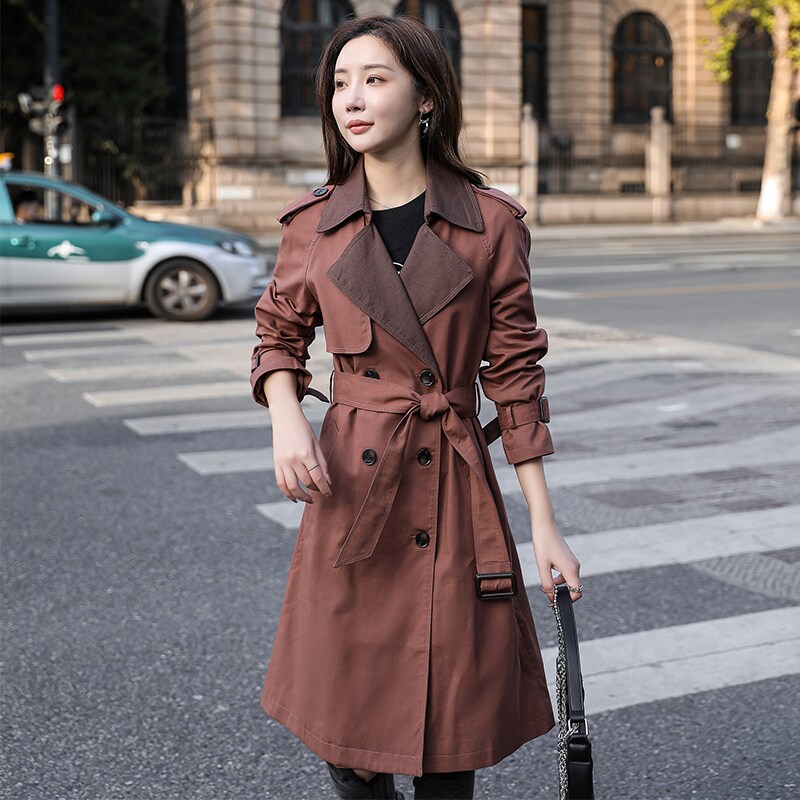 Windbreaker women's mid-length 2022 new spring and autumn women's fashionable British retro autumn coat - Taobao