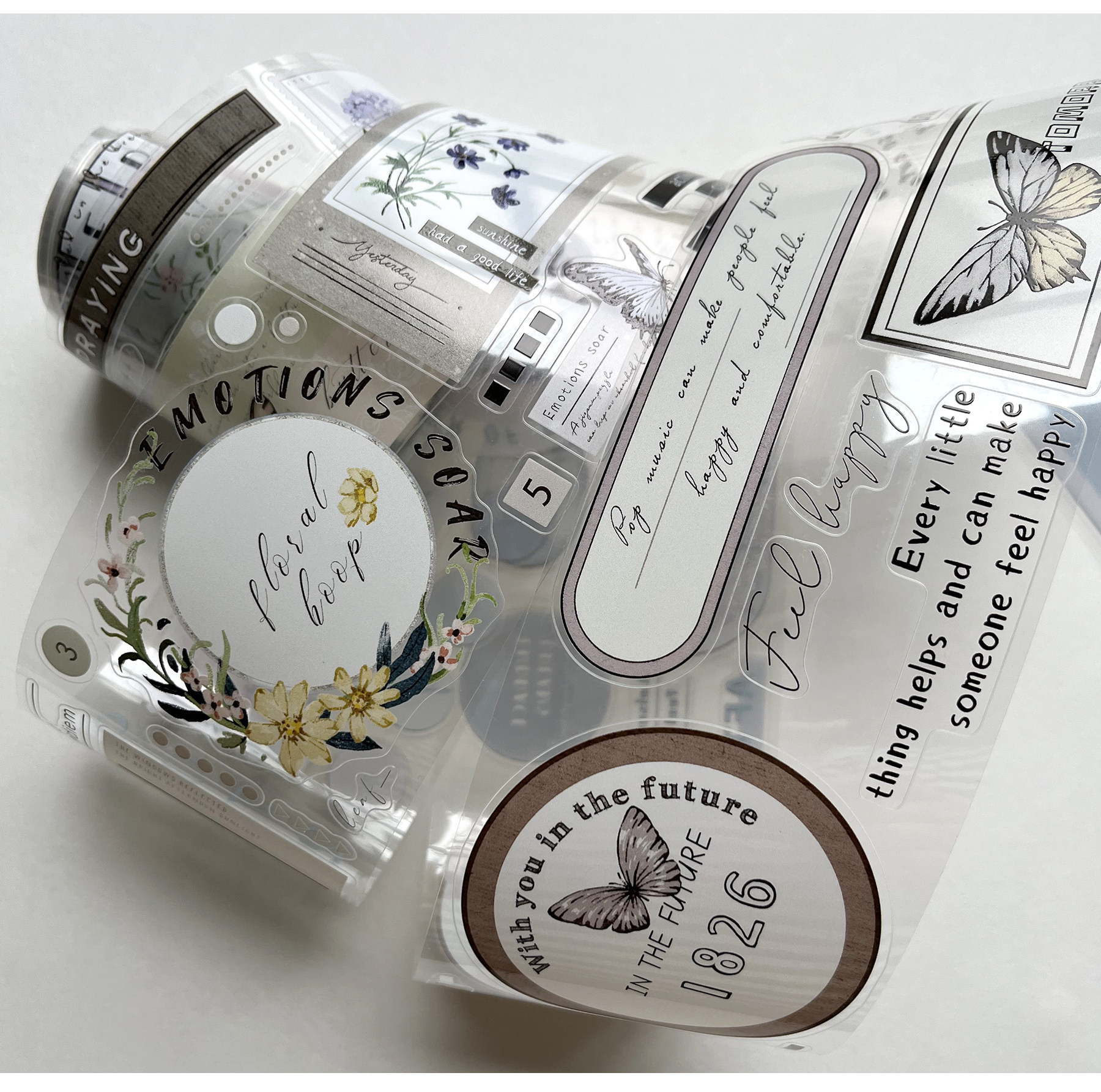 Vintage Blume Schmetterling Wörter Gitter gestanzt Haustier Washi Bänder Handwerk liefert DIY Scrapbooking-Karte machen dekorative Plan Aufkleber – Detail 17