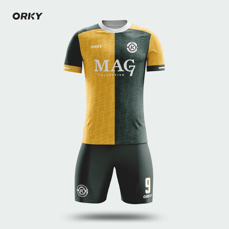 ORKY Wocai Football Suit Custom Suit Men's Board Jersey Team Suit Short Sleeve Sports Competition Wear Long Sleeve Training Suit