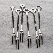 Out Germany 18-10 Stainless Steel Nordic Ins Aristocratic Retro Wind Sweet Pitchfork 316 Stainless Steel Fruit Fork Signature