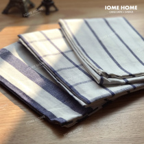 Simple blue striped plaid placemat Nordic placemat shooting background cloth Zakka Japanese and wind plate mat tablecloth