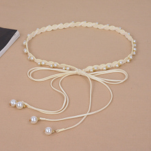 Fashionable Pearl Waist Chain Women's Thin Belt Dress Simple and Versatile Waist Cord Elegant Matching Dress Decoration Belt