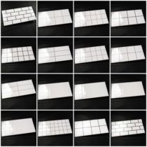 Nordic tile wall brick white brick bread brick 300X600 bright matte black and white grid kitchen bathroom kitchen