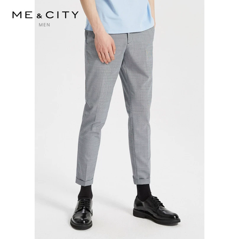 MECITY nam đích thực mùa hè mới houndstooth len quần kinh doanh phù hợp với nam quần thẳng thủy triều 550297 - Suit phù hợp