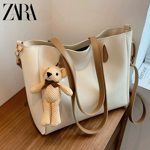ZARA Вместительная и большая сумка через плечо, сумка на одно плечо, изысканный стиль