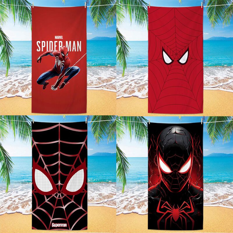 Cartoon Spider-Man Kidsren's Bath Towel Quick-Drying and Water-Absorbent Student Sports Towel Boy Swimming Towel Adult Beach Towel