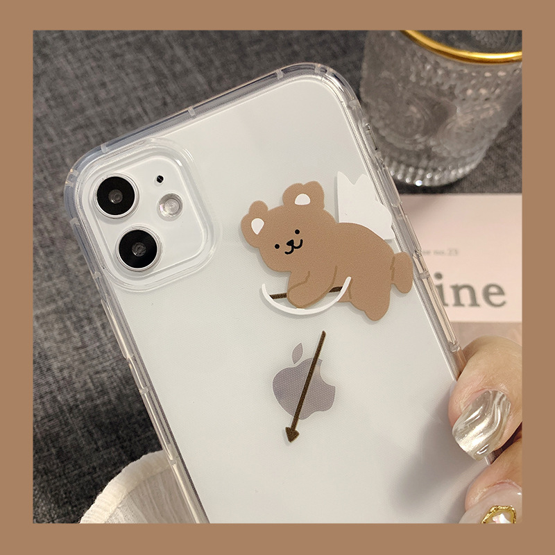 Fun Cupid bear iphone12 mobile phone case X Apple 11pro airbag 6-8plus creative suitable for Xs drop-proof