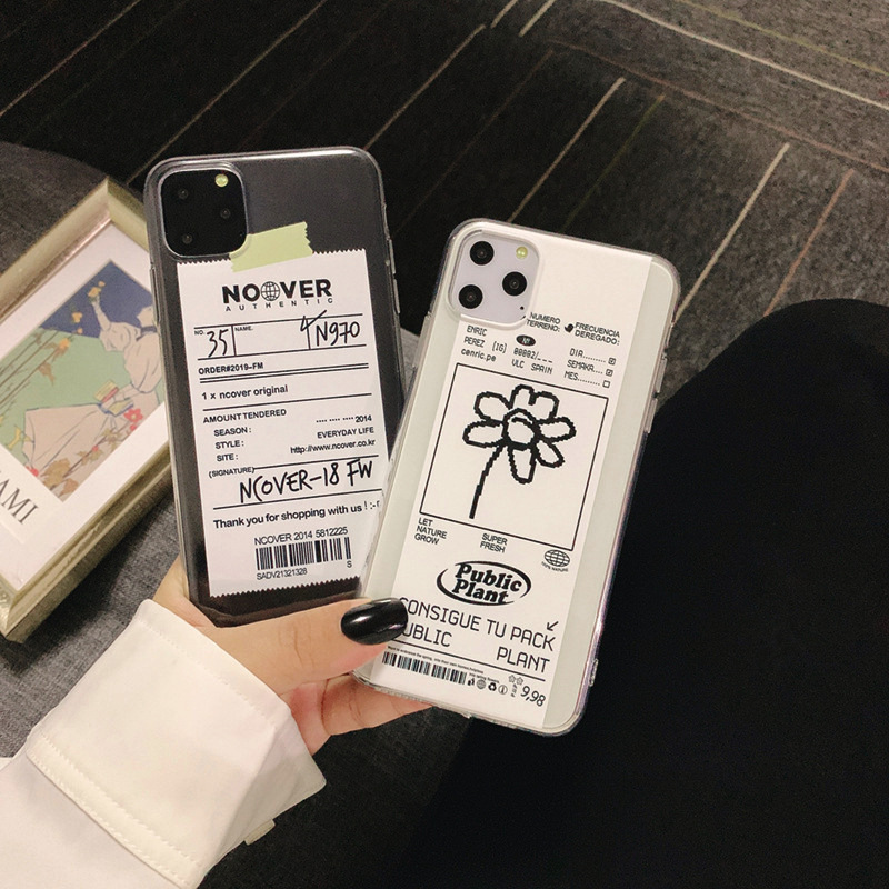 Signature flower order Apple 13 mobile phone case iPhone 11pro transparent 7-8plus soft case xr suitable for xs